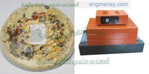 تغليف بيتزا على ماكينة تغليف شرنك من شركة المهندس منسي أم توباك