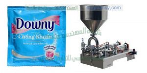 مكينة تعبئة صابون جلى الصحون فى اكياس من شركة المهندس منسي للتغليف الحديث