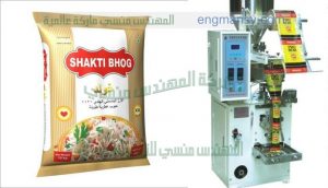 ماكينة تعبئة ردة قمح أرز حبوب السمسم رأسي أتوماتيك في أكياس ذات لحام خلفي